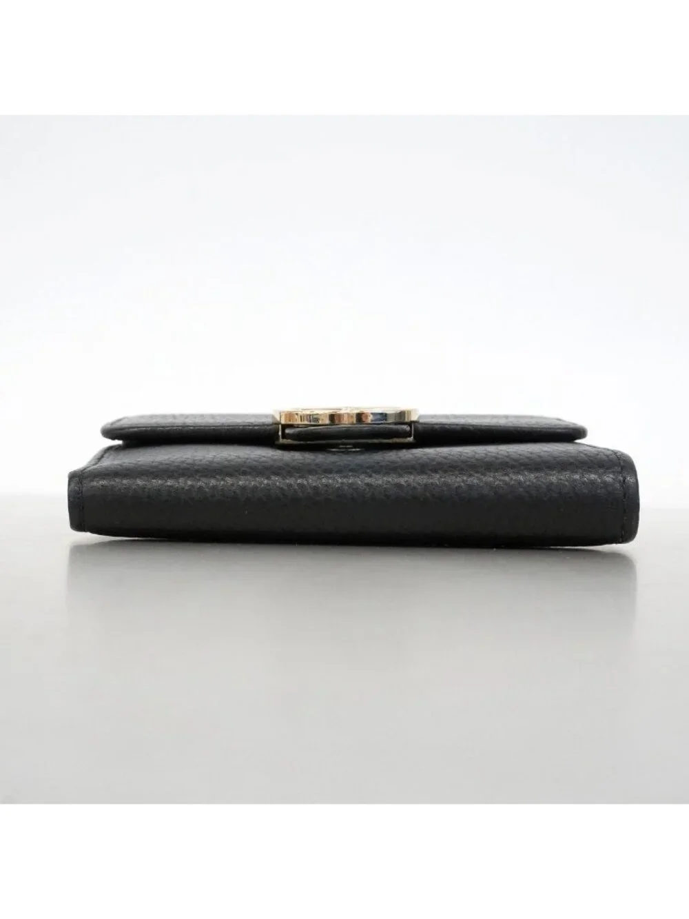 Gucci Wallet Interlocking G Leather Black Gold